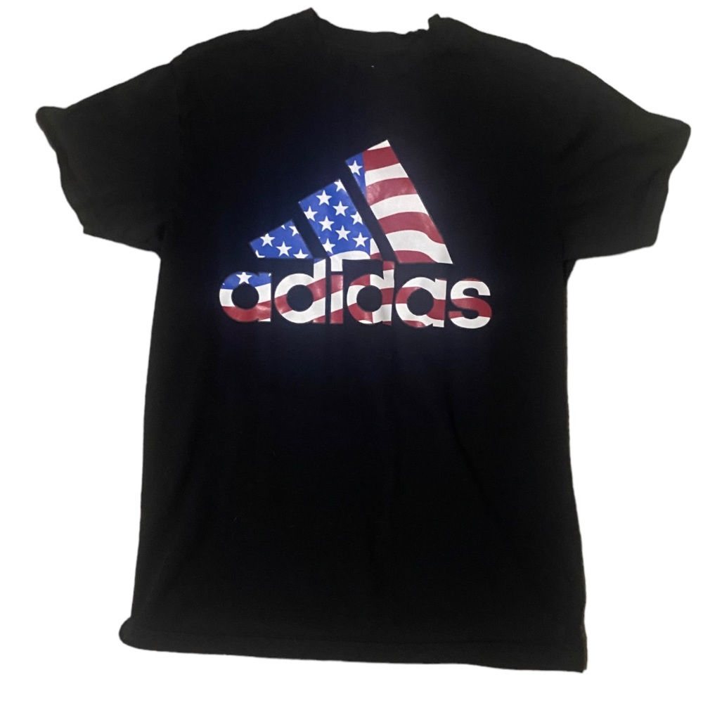 Adidas American flag logo T shirt